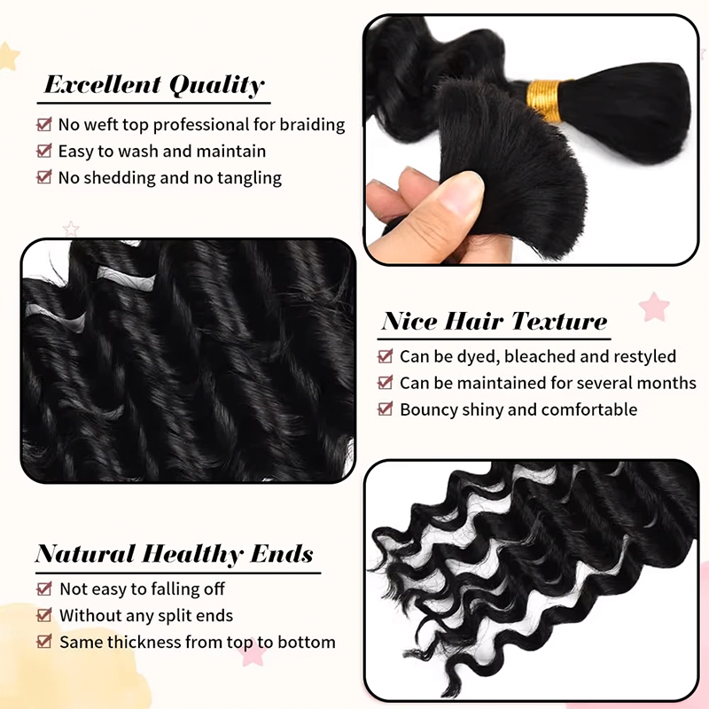 12A 12-30 Inch 1-5PCS Human Br - огляд і ціна Water Wave Bulk Human Hair For Braiding
