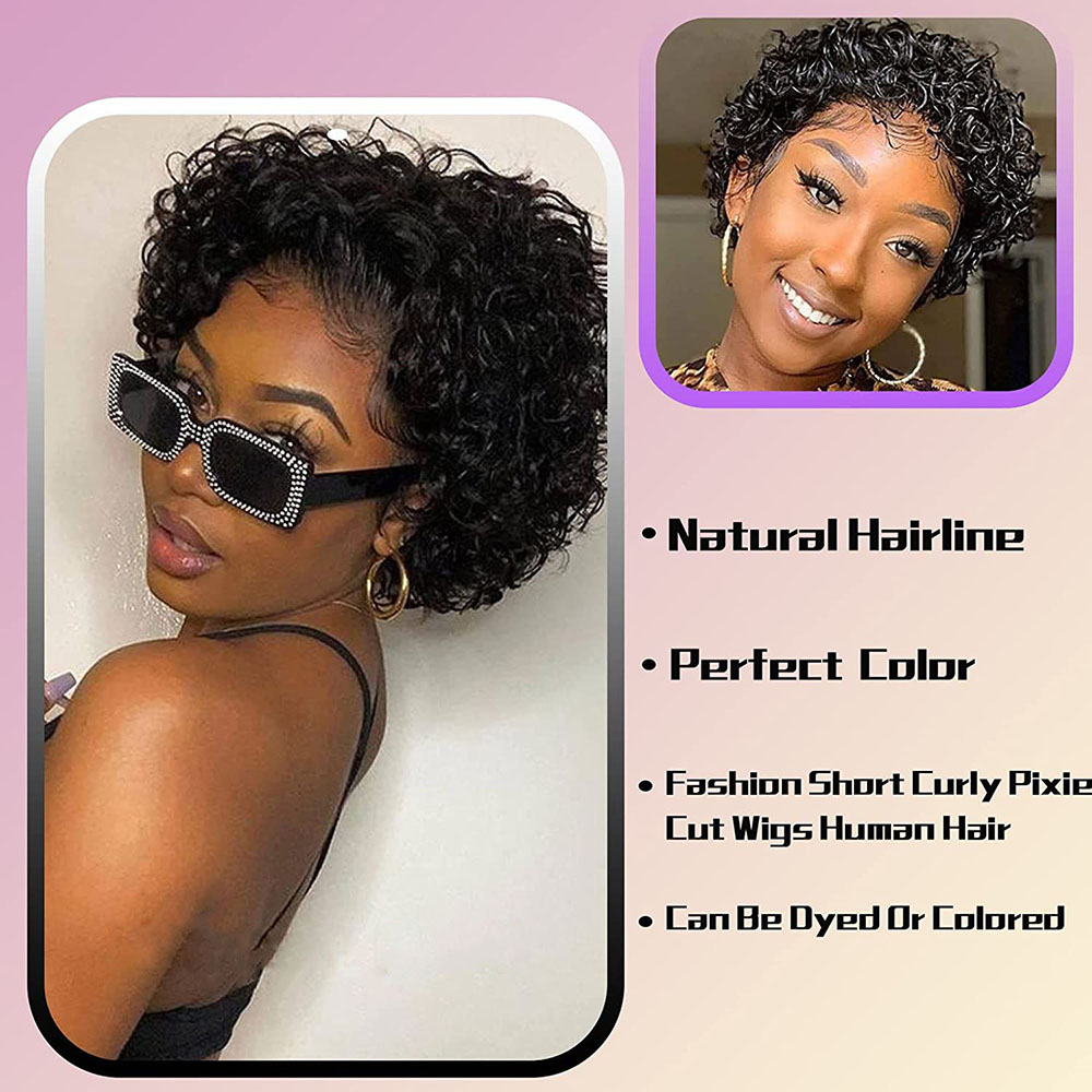 Short Pixie Cut Wig Curly Huma - огляд і ціна Short Pixie Cut Wig Human Hair Cheap