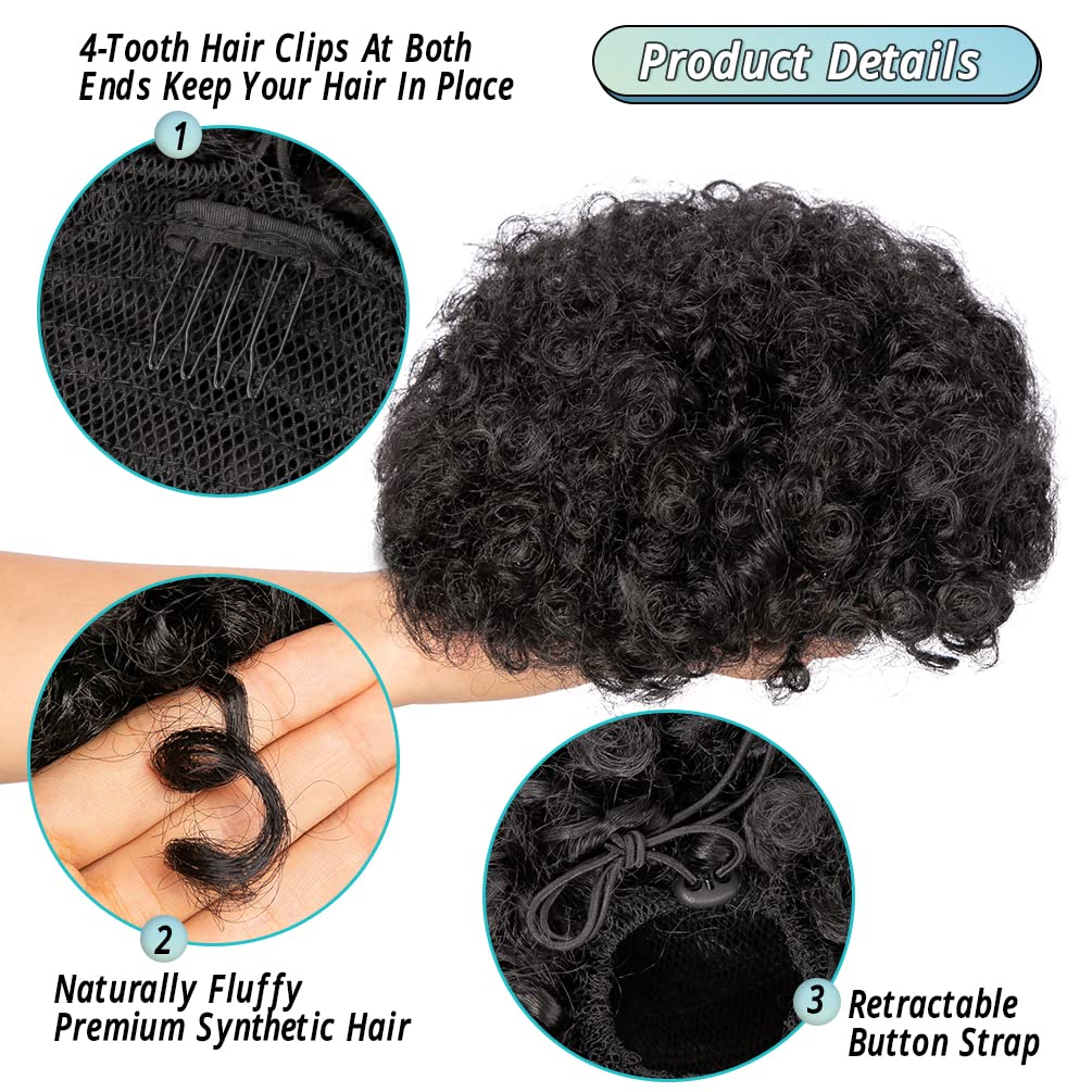 6Inch Afro Puff Drawstring Pon - огляд і ціна Drawstring Afro Curly Puff Ponytail