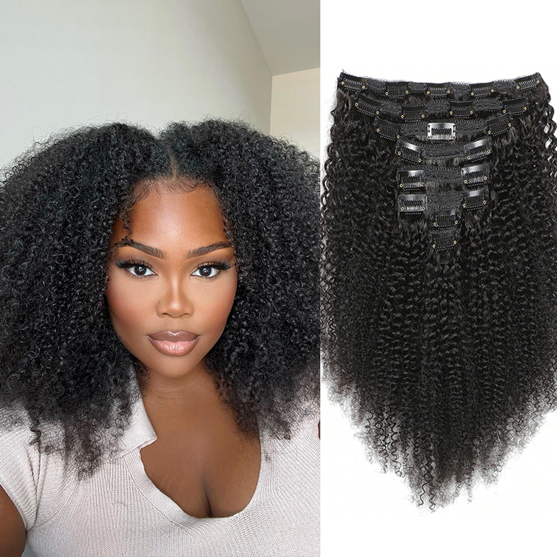 Afro Human Hair Clip In Extens - огляд і ціна Seamless Clip In Hair Extensions Human Hair