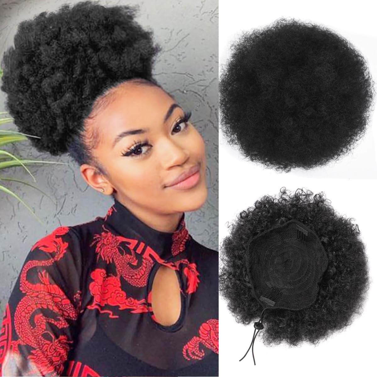 Afro Puff Drawstring Ponytail  - огляд і ціна Drawstring Afro Curly Puff Ponytail