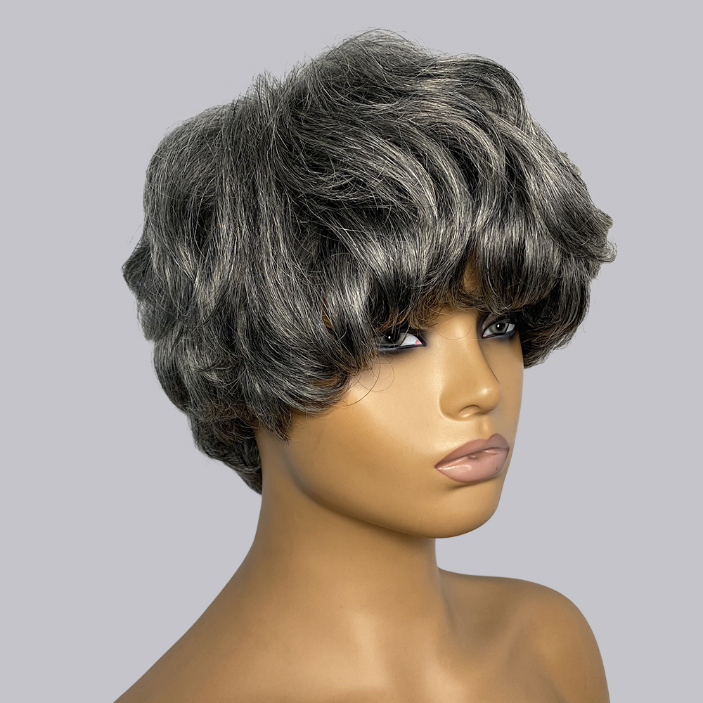 Pixie Cut Human Hair Wigs Gray - огляд і ціна Short Pixie Cut Wig Human Hair Cheap