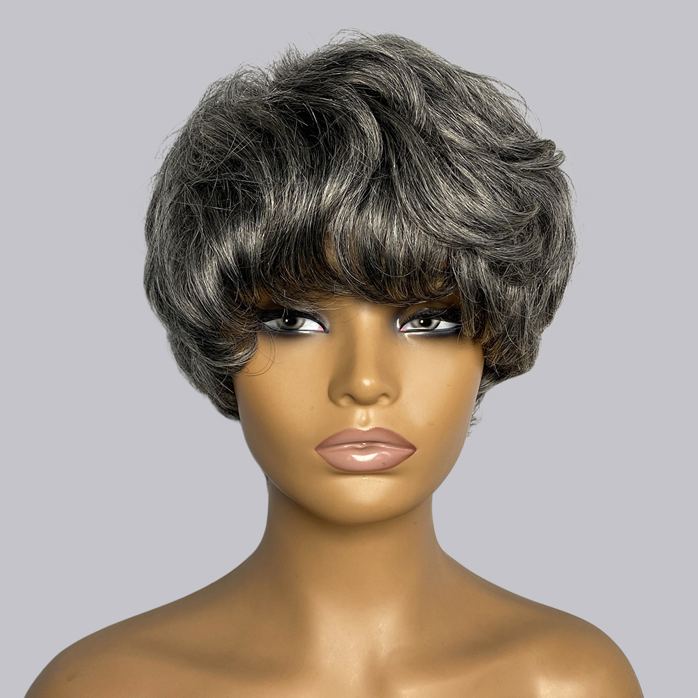 Pixie Cut Human Hair Wigs Gray - огляд і ціна Short Pixie Cut Wig Human Hair Cheap