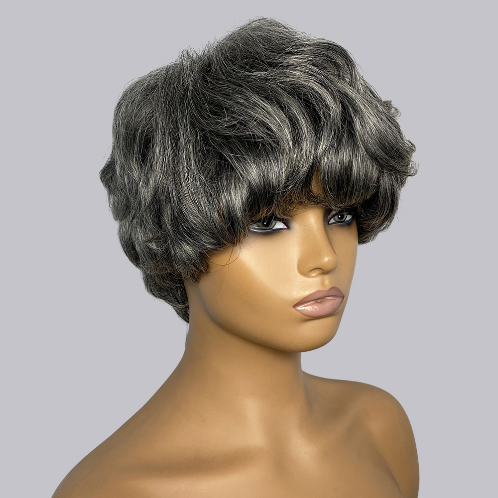 Pixie Cut Human Hair Wigs Gray - огляд і ціна Short Pixie Cut Wig Human Hair Cheap