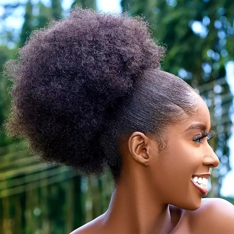 1pc Women's 10-Inch Afro Kinky - огляд і ціна Drawstring Afro Curly Puff Ponytail