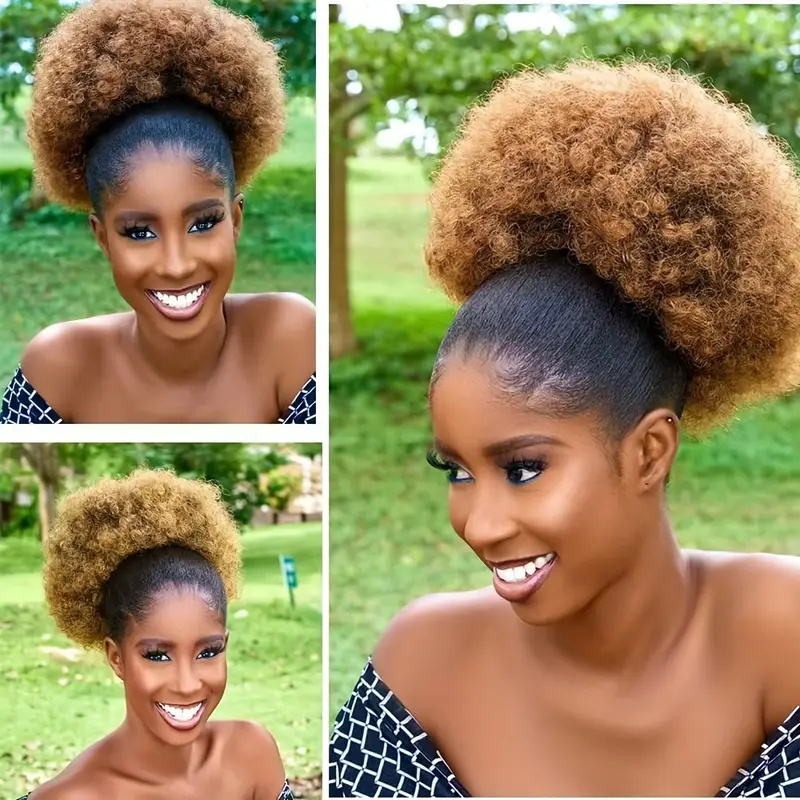 1pc Women's 10-Inch Afro Kinky - огляд і ціна Drawstring Afro Curly Puff Ponytail
