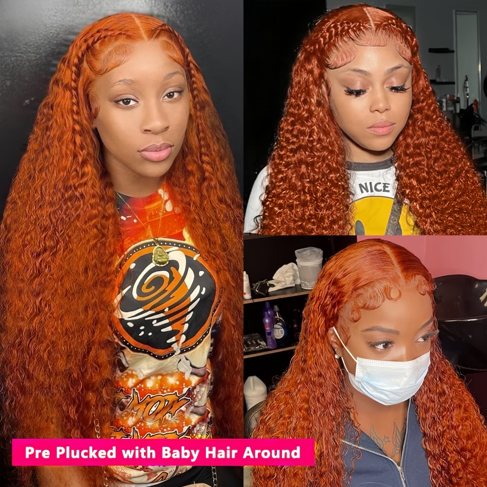 30Inch Orange Ginger Water Wav - огляд і ціна Lace Front Wigs