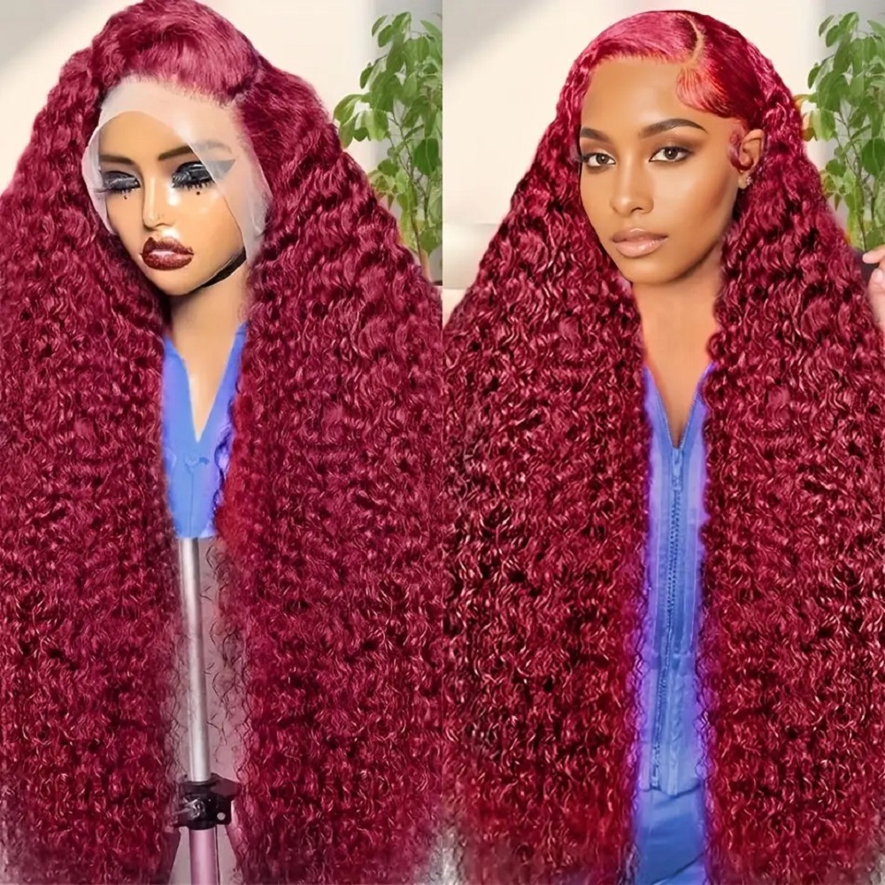 200 Density Burgundy Deep Wave - огляд і ціна Human Hair Wigs